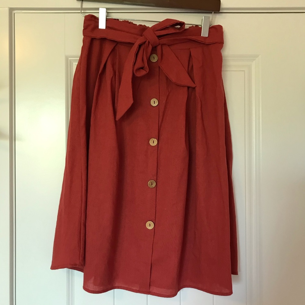 See You Monday linen blend skirt